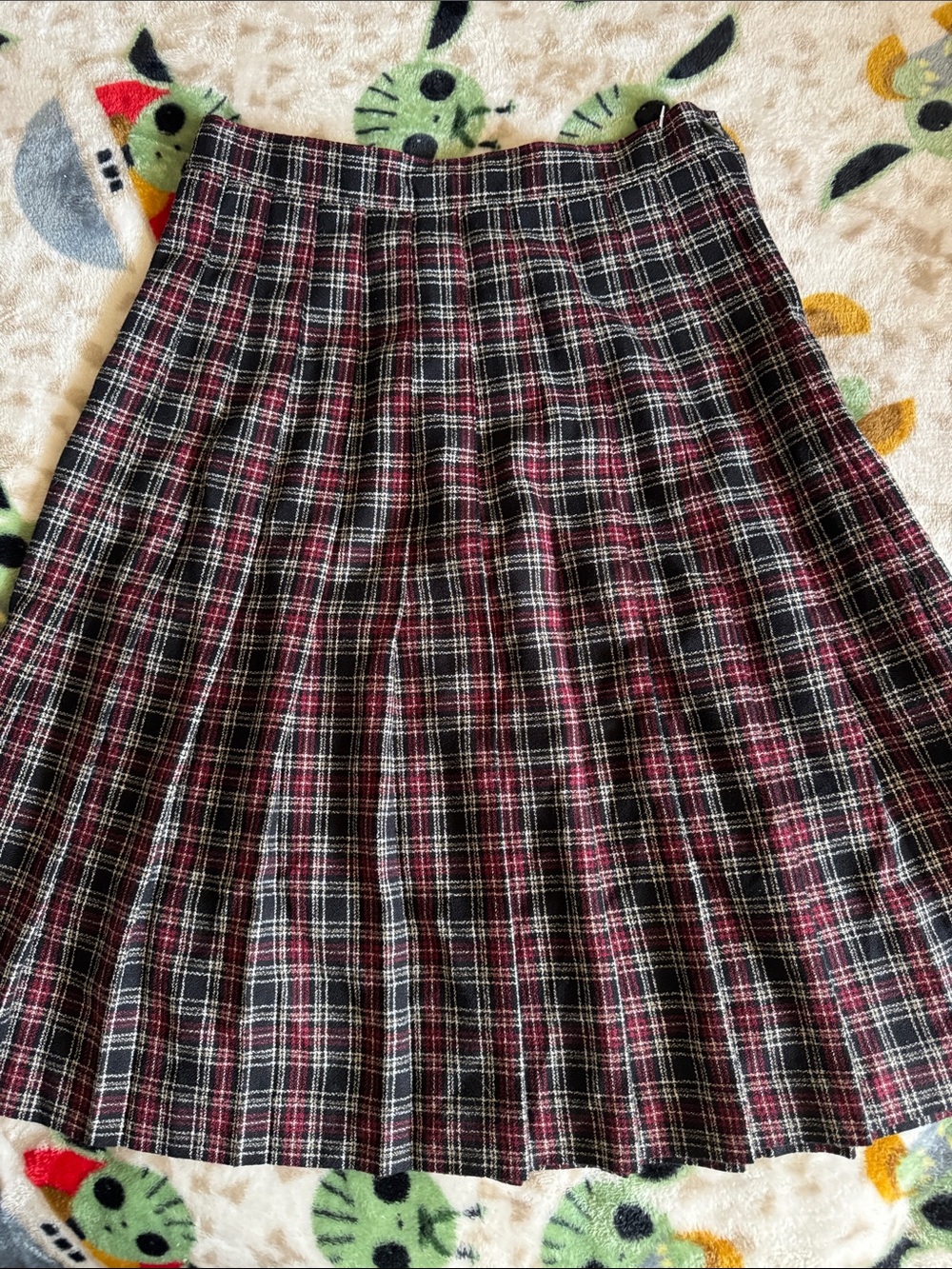 Vintage 90s Christy Girl Plaid Pleated Skirt – Dark Academia Grunge Made in USA
